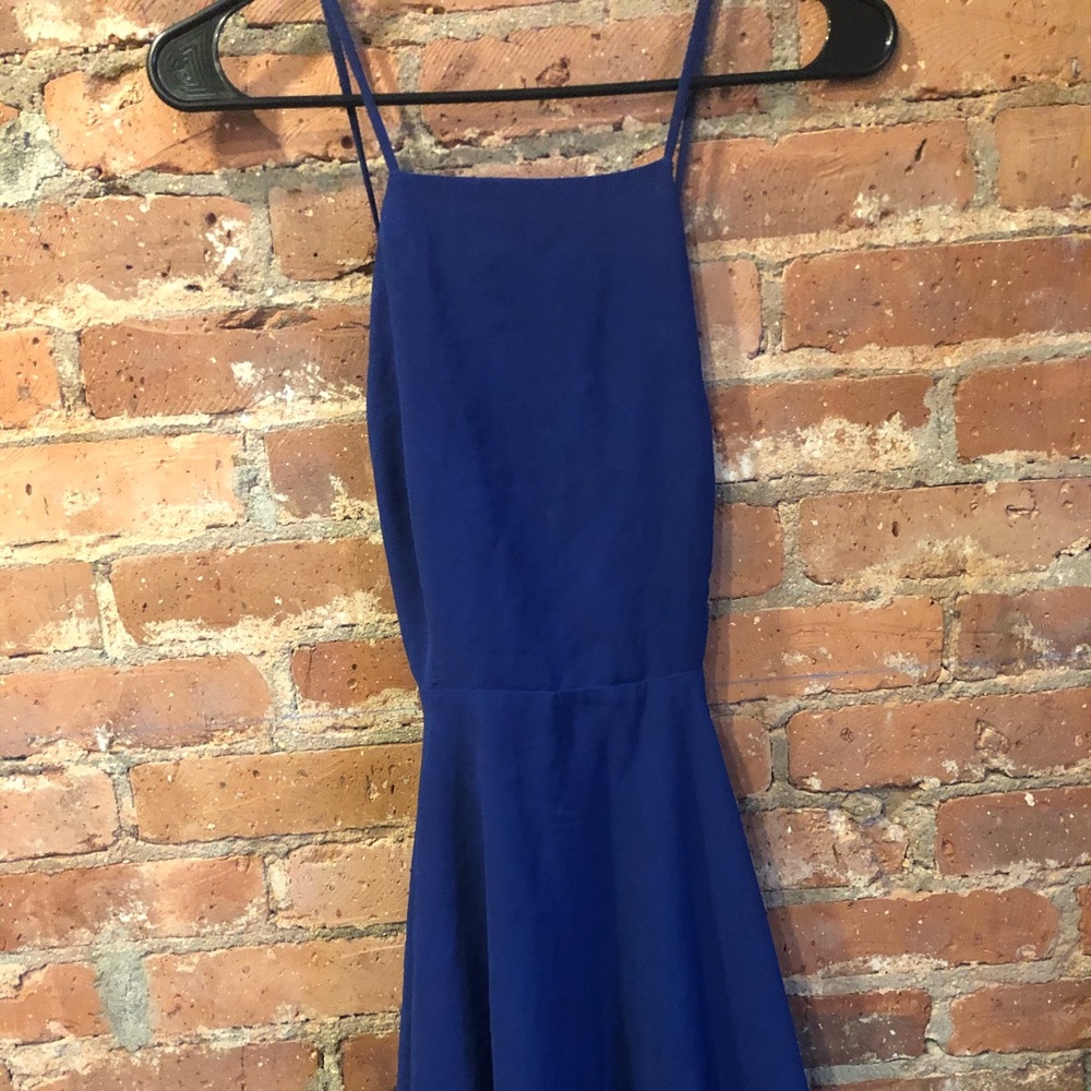 Silence + Noise Blue Apron Dress